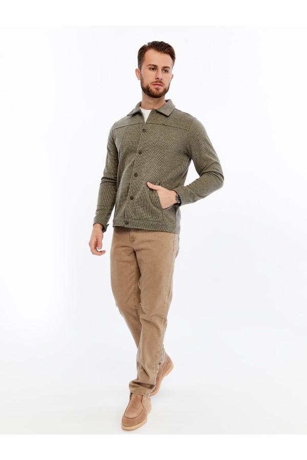 Yumuşak Desenli Kaşe Kışlık Erkek Gömlek