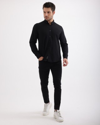 Premium Dokulu Flam Keten Smart Casual Erkek Gömlek