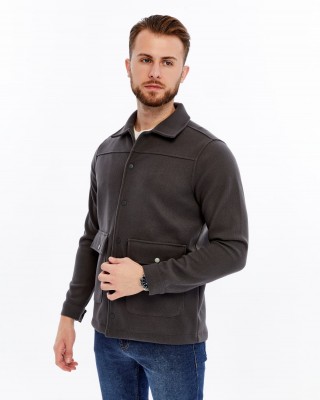 Premium Kaşe Dokulu Cepli Erkek Gömlek