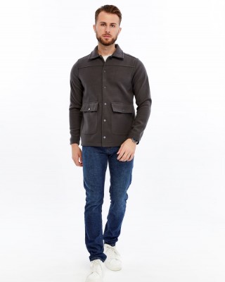 Premium Kaşe Dokulu Cepli Erkek Gömlek